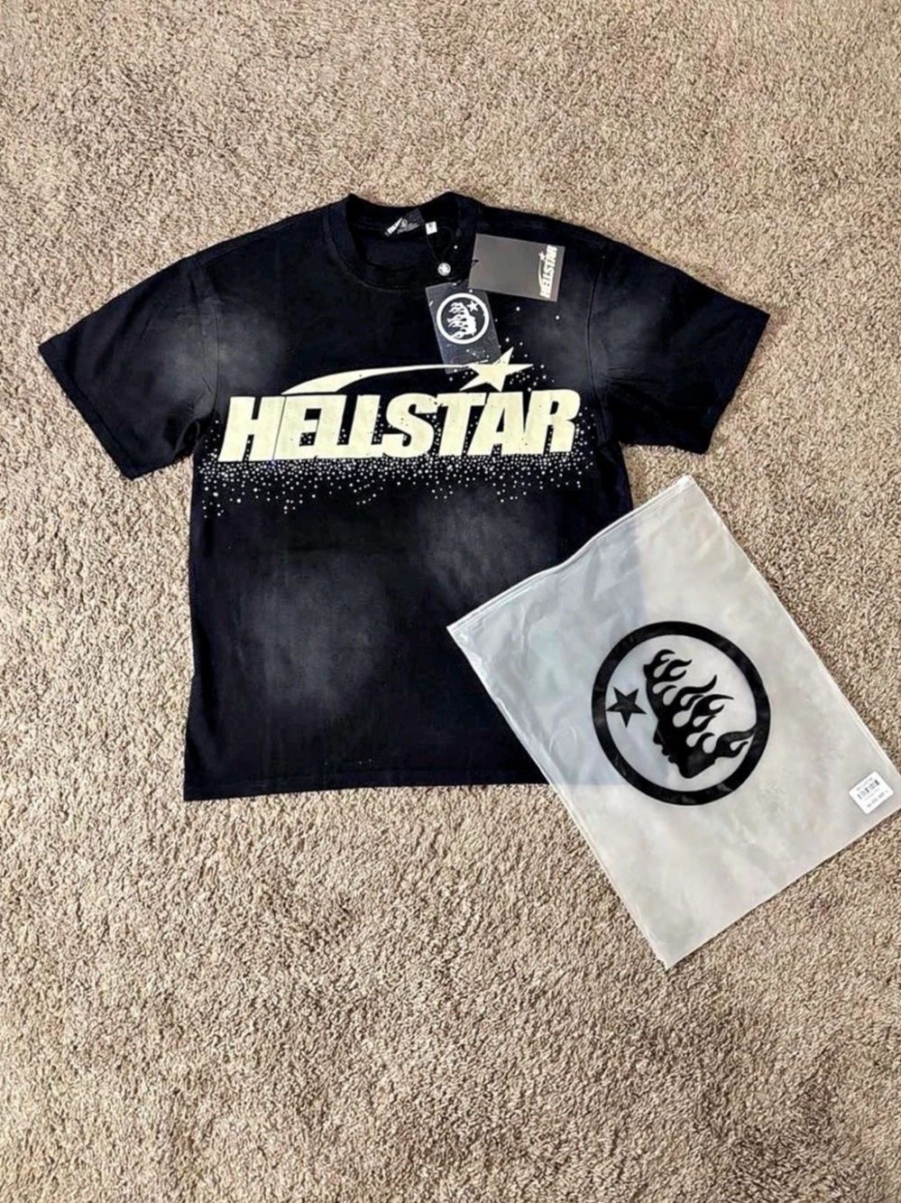 Hellstar All Star Graphic Short Sleeve Tee NWT in Black
